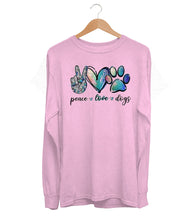 Load image into Gallery viewer, Peace, Love &amp; Dogs Long Sleeve (Unisex)